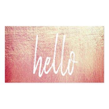 Small Elegant Gold Hello Eventplanner Mini Business Card Front View
