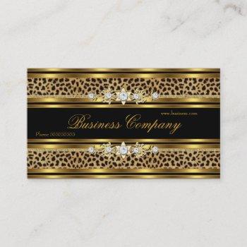 elegant gold leopard black ornate best business card