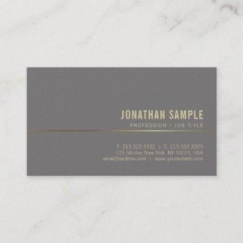 Small Elegant Gold Minimalistic Plain Trendy Luxury Business Card Front View