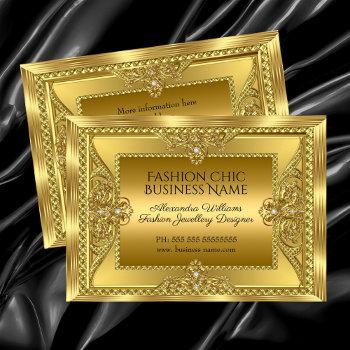 elegant golden fashion jewellery designer gold business card