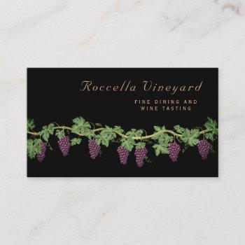 elegant grape winery vineyard business card