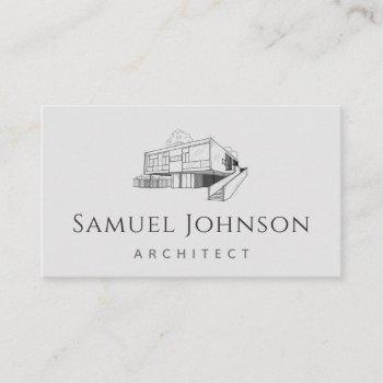 elegant gray residential building house architect business card