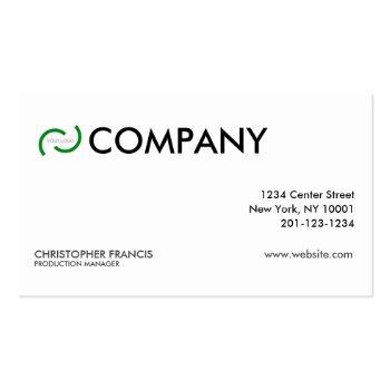 Small Elegant Green Card. Customize With Your Own Logo. Business Card Back View