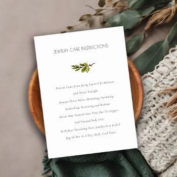 elegant green pine branch foliage jewelry care business card