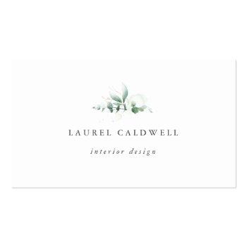 Small Elegant Greenery Business Card Front View