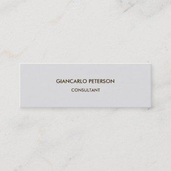 elegant grey minimalist professional modern mini business card