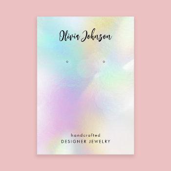 elegant holographic jewelry earring display business card