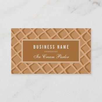 elegant, ice cream waffle cone business card