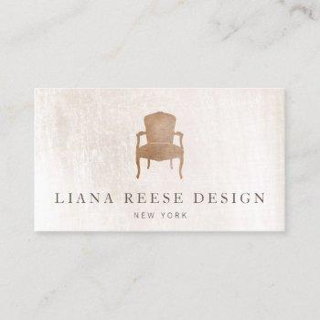 elegant interior design, french chair business card