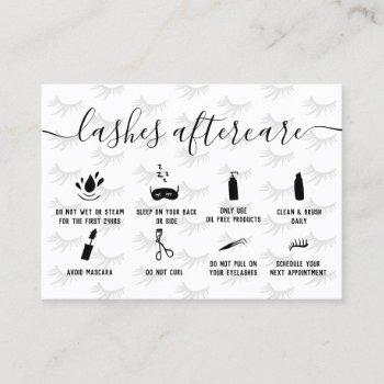 elegant lashes aftercare black white illustration business card
