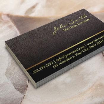 elegant leather marriage counseling couple therapy business card