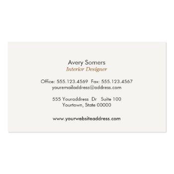 Small Elegant Lotus Flower Interior Designer Business Business Card Back View