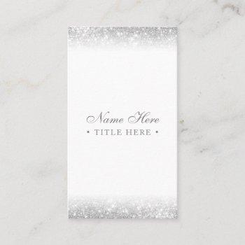 elegant luxe silver vertical business card