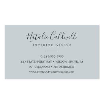 Small Elegant Magnolia | Black And White Business Card Back View