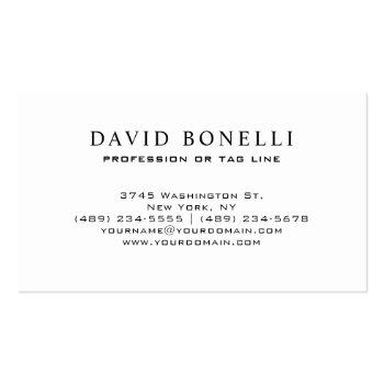 Small Elegant  Masculine  Blue Leather Look Professional Business Card Back View
