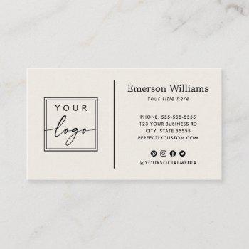 elegant minimalist custom logo light brown business card
