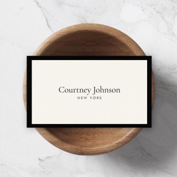 elegant minimalist luxury boutique black/ivory business card