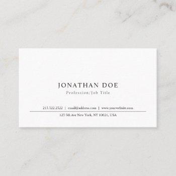 elegant minimalist plain classic professional business card