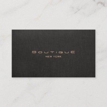elegant modern black linen professional business card
