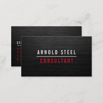 elegant modern black metal professional plain business card