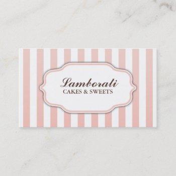 elegant modern cute pink and white groupon business card