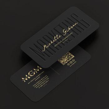 elegant modern marketing monogram black gold business card