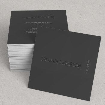 elegant modern matte black and grey professional square business card