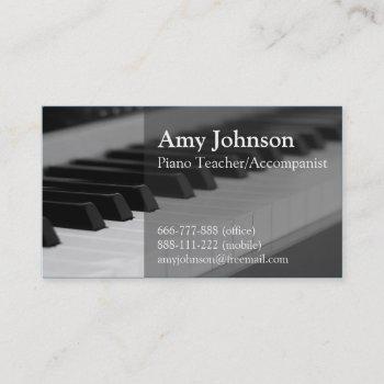 elegant, modern, professional, piano teacher business card