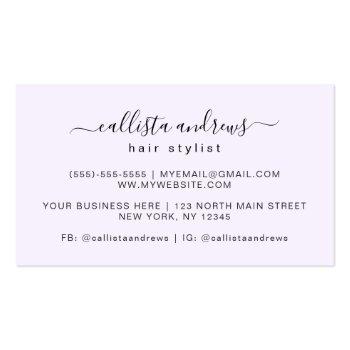 Small Elegant Modern Simple Typography Nail Artist Busin Business Card Back View