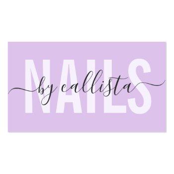Small Elegant Modern Simple Typography Nail Artist Busin Business Card Front View