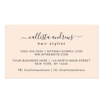 Small Elegant Modern Simple Typography Nail Artist Business Card Back View