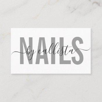 elegant modern simple typography nail artist business card