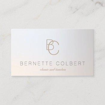 elegant modern two initial monogram professional 2 business card