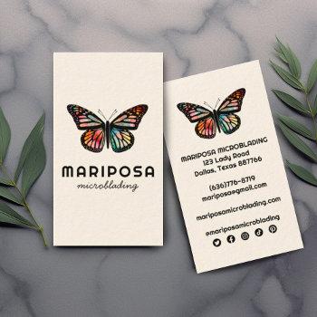 elegant monarch butterfly esthetician beauty salon business card