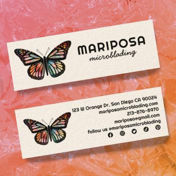 elegant monarch butterfly esthetician beauty salon mini business card