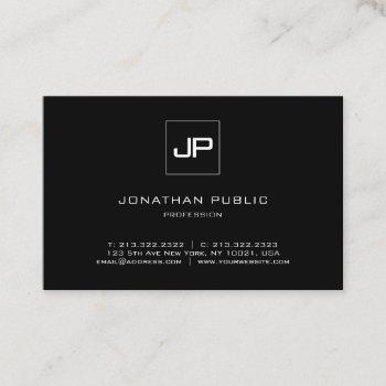 elegant monogram black and white professional top business card