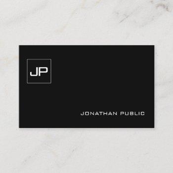 elegant monogram modern black white sophisticated business card