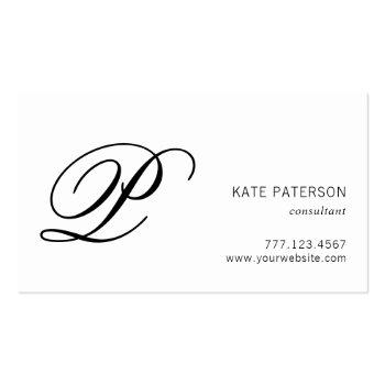 Small Elegant Monogram Professional Black And White Business Card Magnet Front View