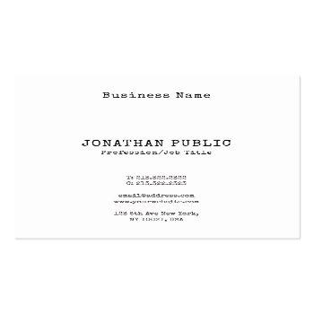 Small Elegant Nostalgic Classic Look Simple Chic Plain Square Business Card Front View