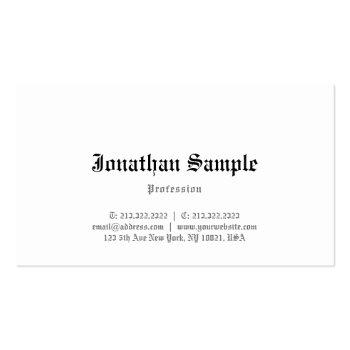 Small Elegant Old English Font Nostalgic Simple Template Business Card Front View