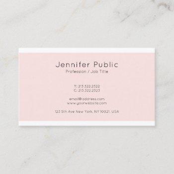 elegant pink color simple plain modern trendy business card