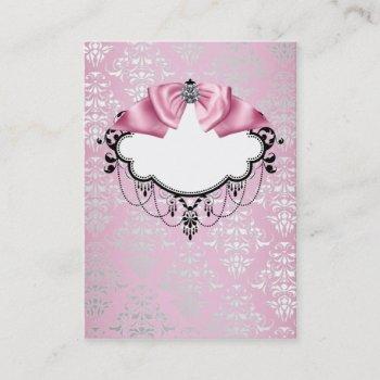 elegant pink damask business card template