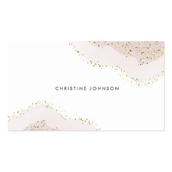 Small Elegant Pink Marble Business Card Front View