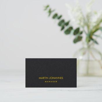 elegant plain stylish gold color premium black business card