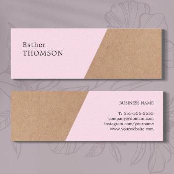 elegant printed kraft rose geometric consultant mini business card