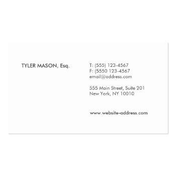 Small Elegant Professional Charcoal Gray Business Card Back View