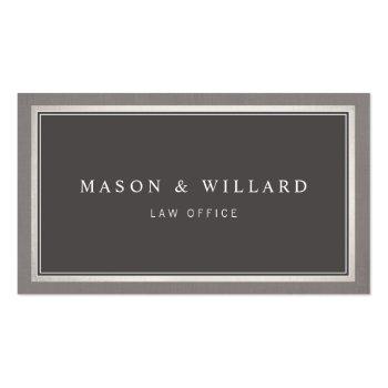 Small Elegant Professional Charcoal Gray Business Card Front View