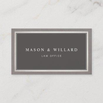 elegant professional charcoal gray business card