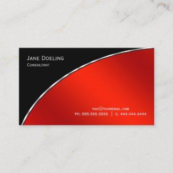 elegant professional modern black  bright crimson business card