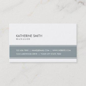 elegant professional plain simple gray and white business card